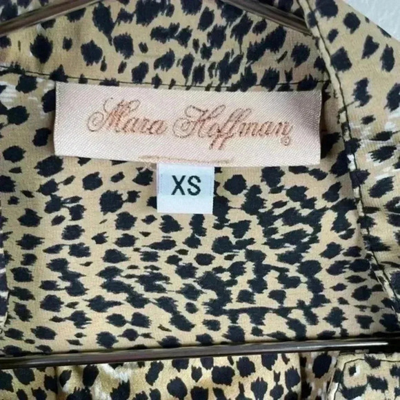 Mara Hoffman Silk Leopard Animal Print Button Down Mini Dress - Picture 9 of 10